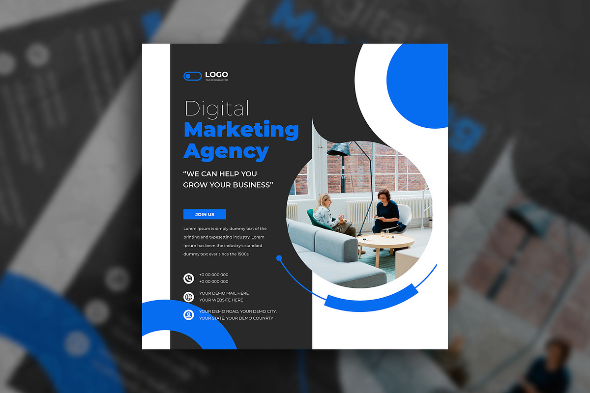 Marketing agency social media post, a Social Media Template by Tanmoy Topu (Photo 3 of 6)
