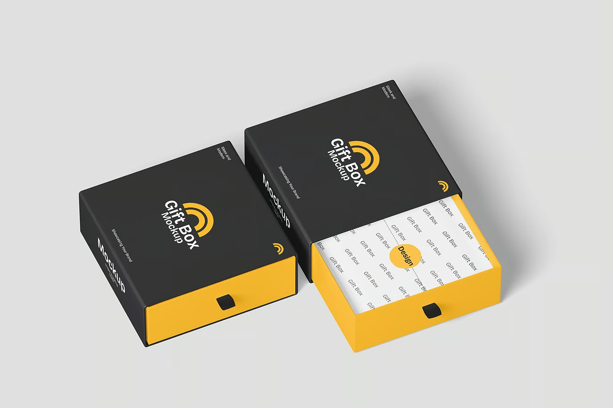 Gift Box Mockup, a Packaging Mockup by renderstockmarket (Photo 3 of 4)
