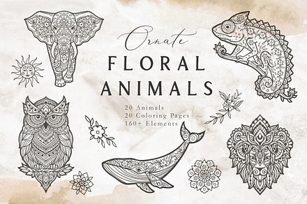 200+ items. Animals & Coloring pages, an Animal Illustration by anvinoart