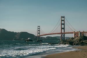 Golden Gate Bridge From The Beach