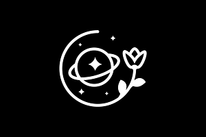 flower planet botanical boho logo, a Branding & Logo Template by devastd