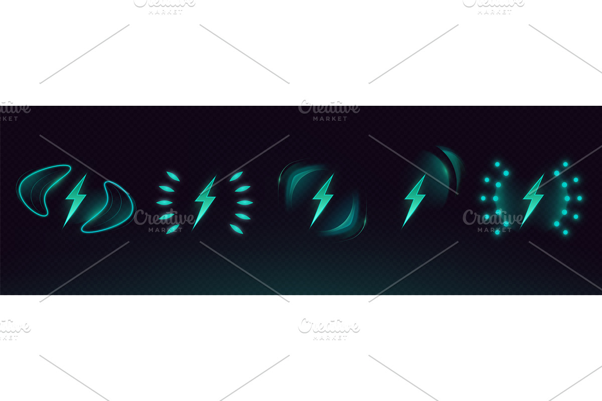Turquoise wireless charge icons set, a Technology Illustration by art PVP - market