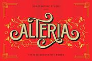 Alteria - Vintage Ornamental Fonts, a Sans Serif Font by Konstantine Studio (Thumbnail 1 of 4)