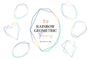20 Rainbow Geometric Frames