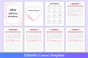 2024 Self Love Workbook Canva Kdp