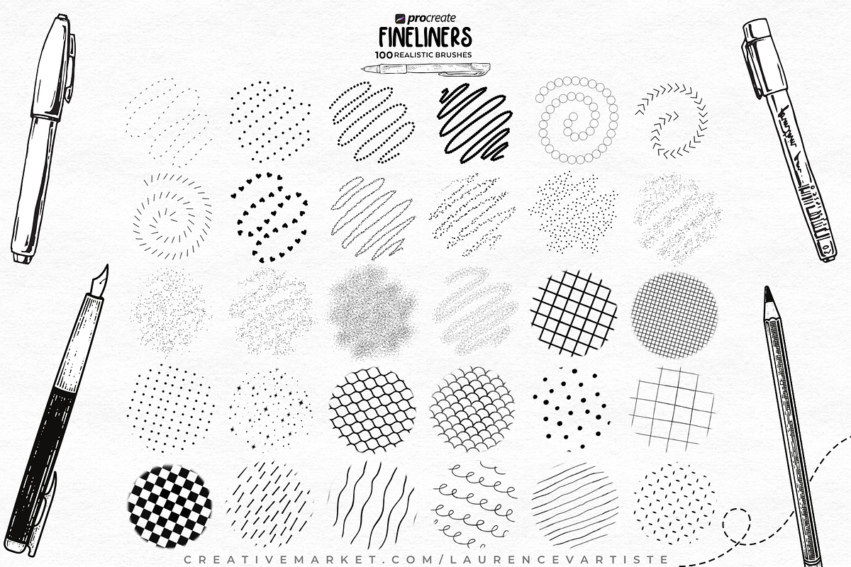 Procreate Fine Liner Brushes, a Brush Add-On by LaurenceVArtiste (Photo 3 of 5)