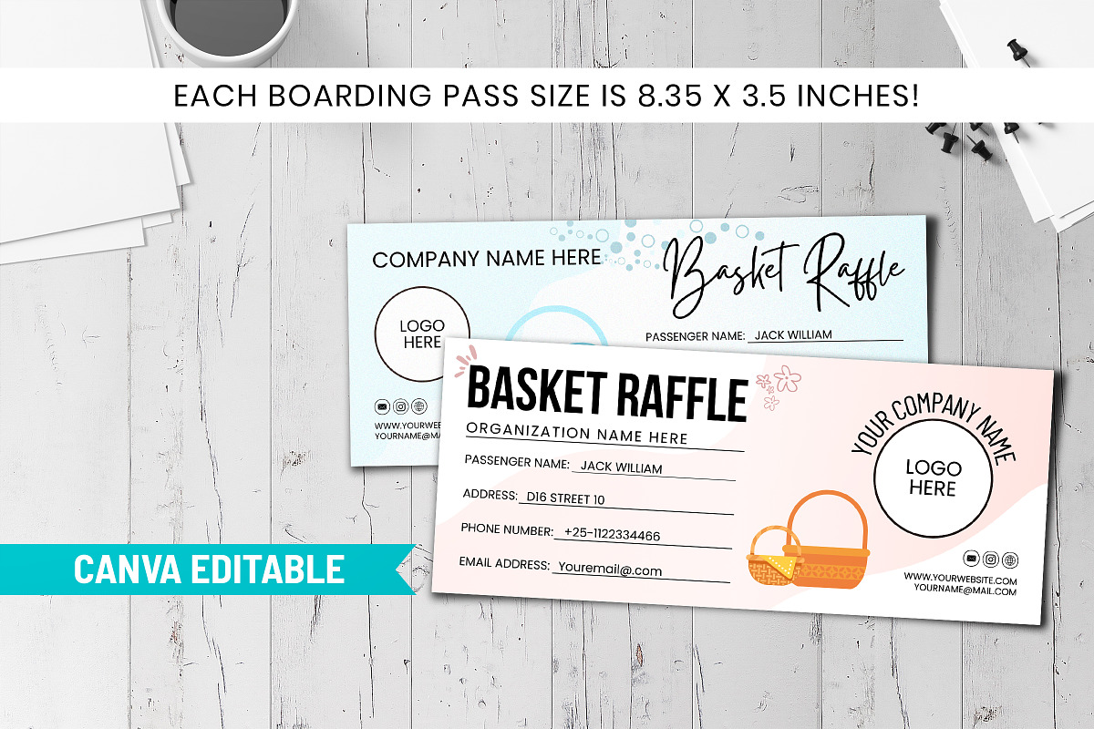 Raffle Event Ticket Canva Template, a Card Template by Snapybiz (Photo 2 of 10)