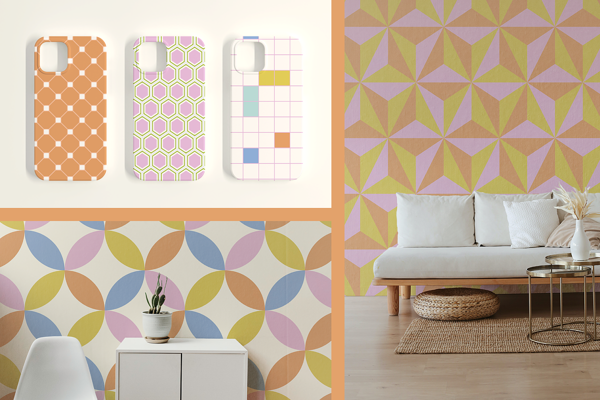 Sorbet Tiles Seamless Patterns, a Pattern Graphic by KT Designs (Photo 7 of 8)