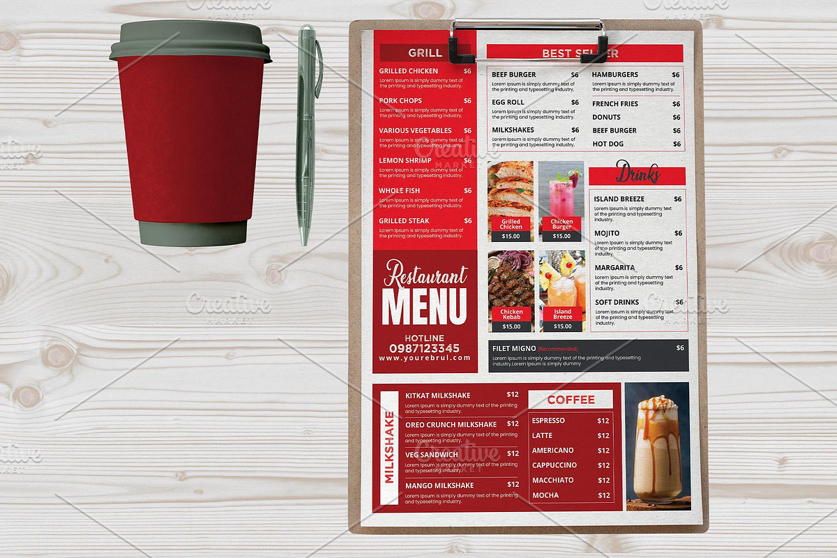 Restaurant Menu template, a Flyer Template by Stock_Design (Photo 4 of 4)