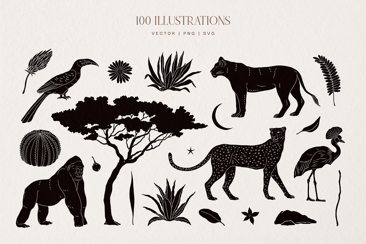 Starlit Safari Graphic Collection, an Animal Illustration by rouxsupplyco (Photo 5 of 16)