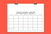 2027 8.5x11 Inch DIY Calendar, a Stationery Template by Running With Foxes (Thumbnail 1 of 8)