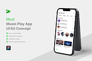 Musi - Music Play App UI Kit, an UI Kit Template by iDoodle Studio (Thumbnail 1 of 4)