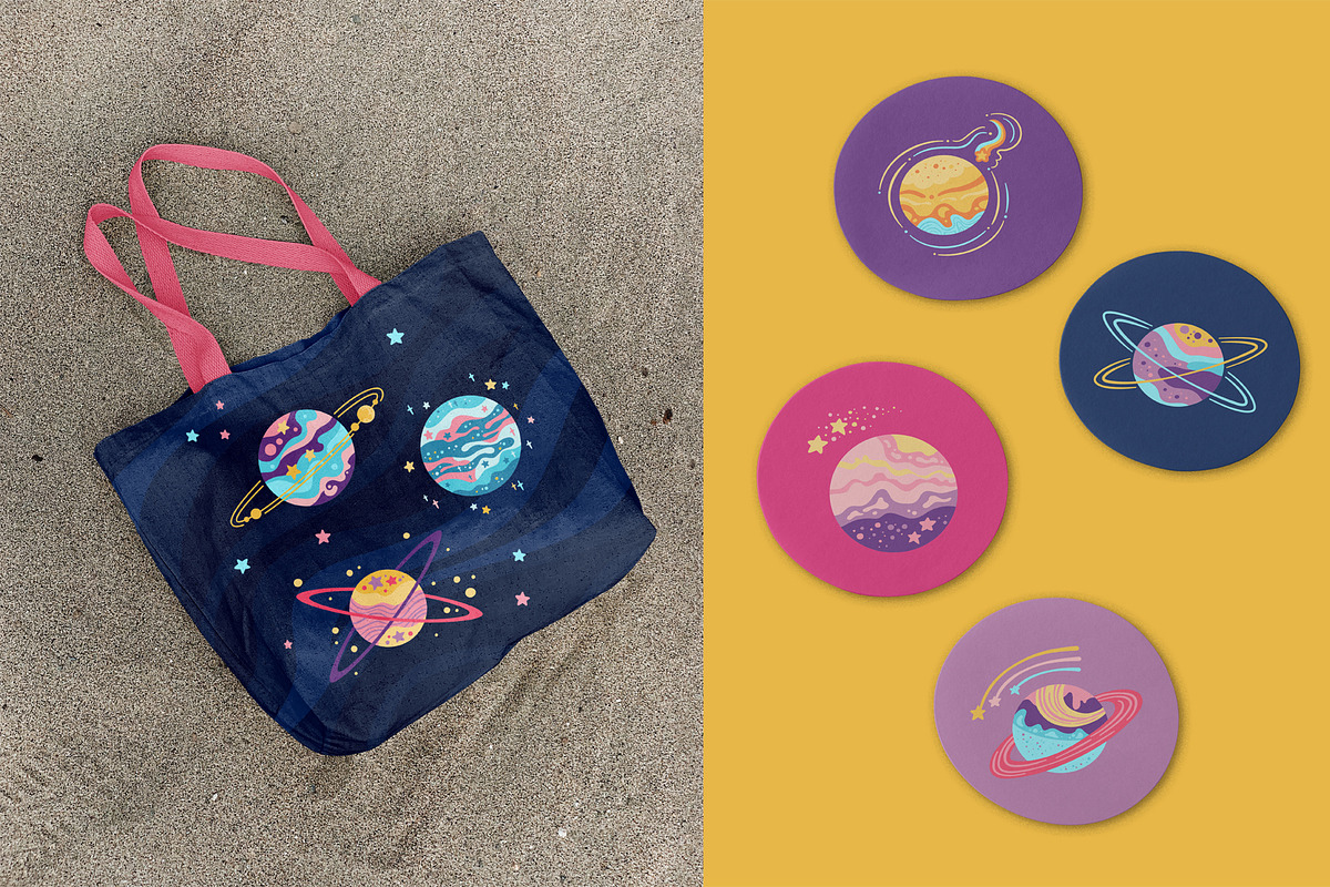 Fantasy planets cartoon illustration, a Decorative Illustration by Neliakott ♥ (Photo 3 of 8)