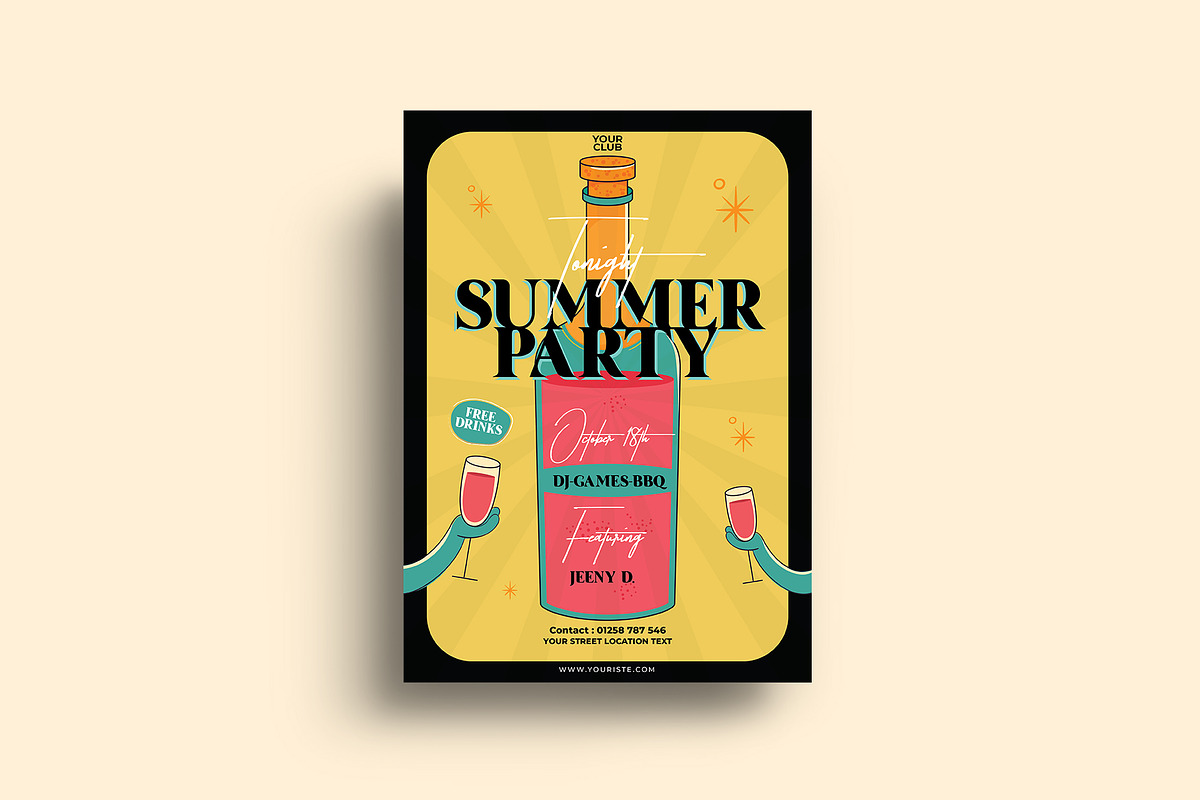 Summer Party Flyer Template, a Flyer Template by Sharifull11 (Photo 3 of 3)