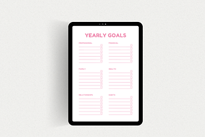 Yearly Goals Planner Printable