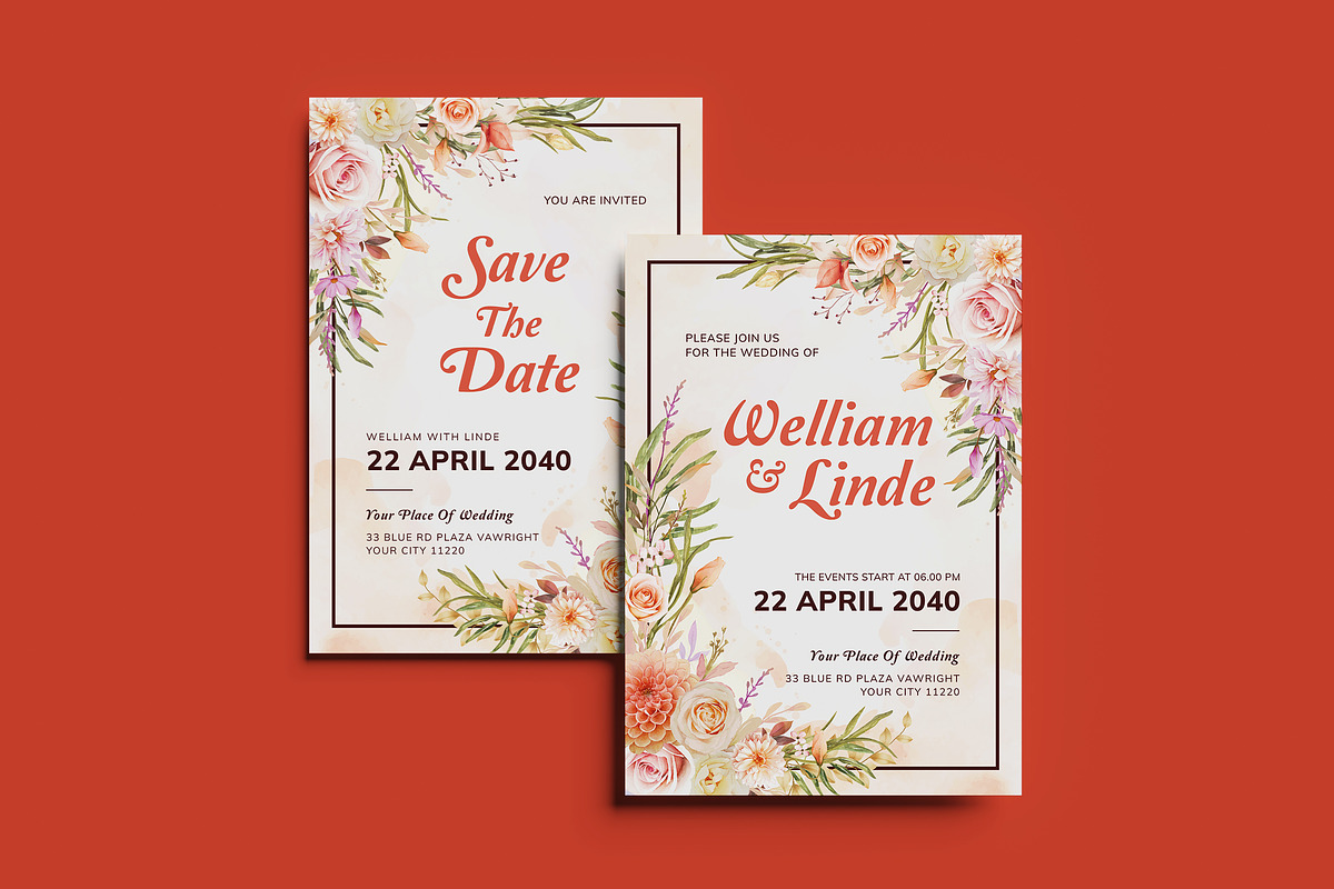 Marijose Wedding Invitation Template, an Invitation Template by iDoodle Studio (Photo 1 of 4)