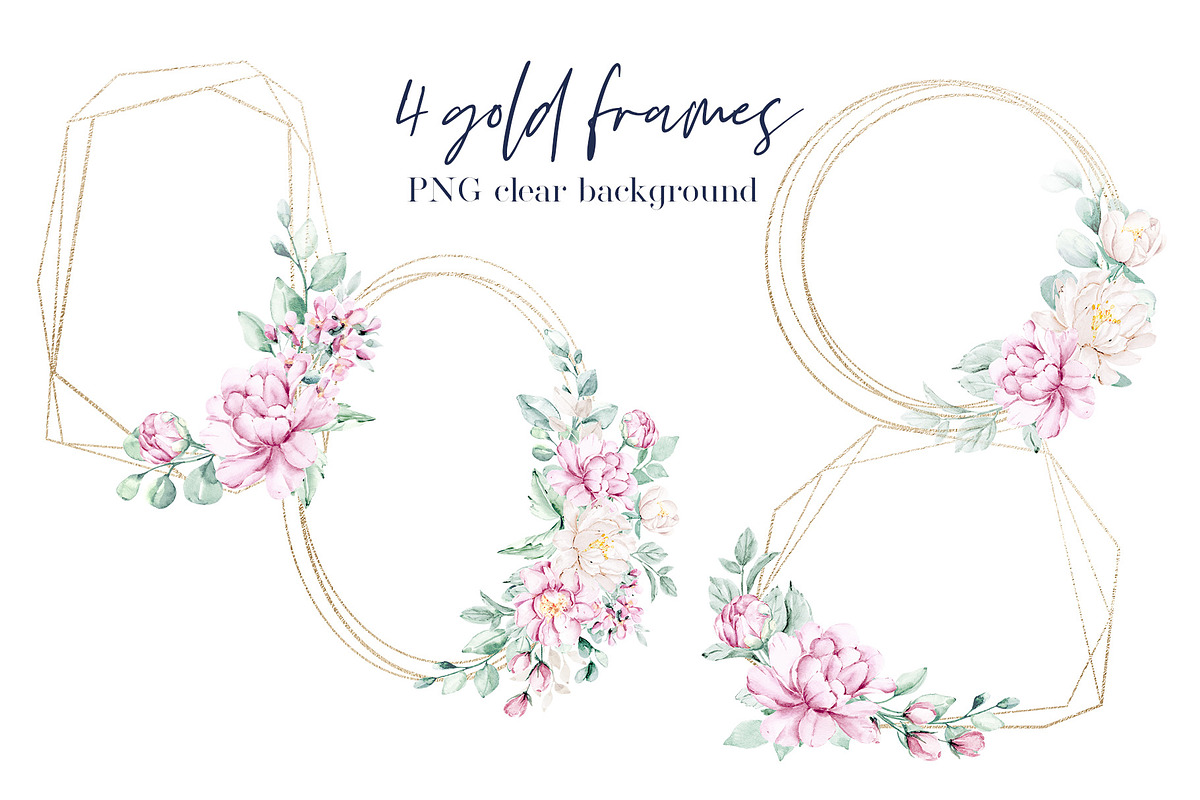 Pink and white watercolor flowers, a Card Template by Larisa Maslova (Photo 8 of 12)