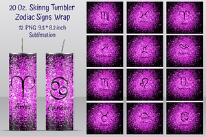 Zodiac Signs. Tumbler design.