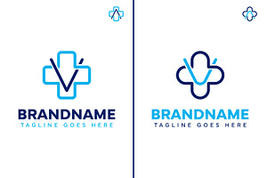 Letter V or A Medical Cross Logo Set, a Branding & Logo Template by Pray Art Design Studio