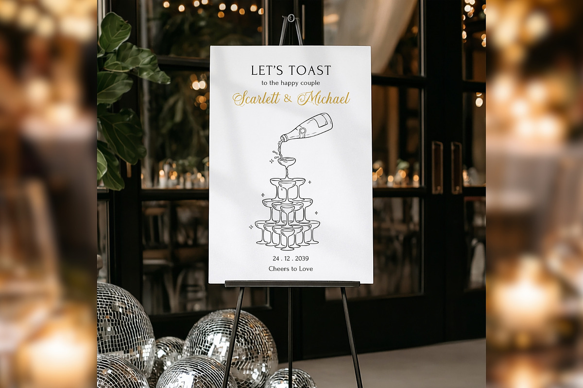 Luxury Engagement Sign Canva pg004, a Poster Template by TyphoonStudio (Photo 1 of 8)