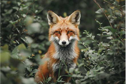 Red fox hiding in the forest and, an Animal Photo by Ylivdesign
