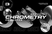 3D Geometry Chrome 85 illustrations, an Object Graphic by assetpro.design (Thumbnail 1 of 10)