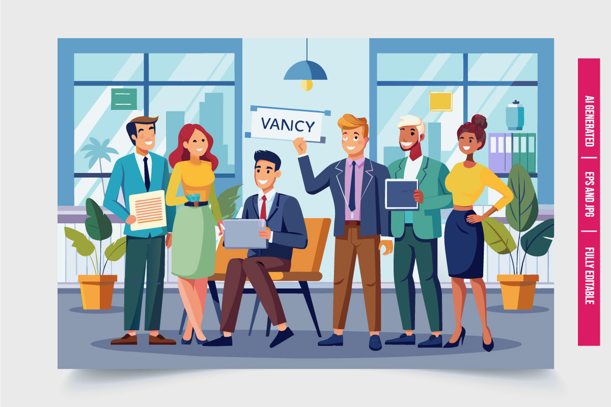 Business Team Holding Documents, a Finance Illustration by Tanuart (Photo 3 of 3)