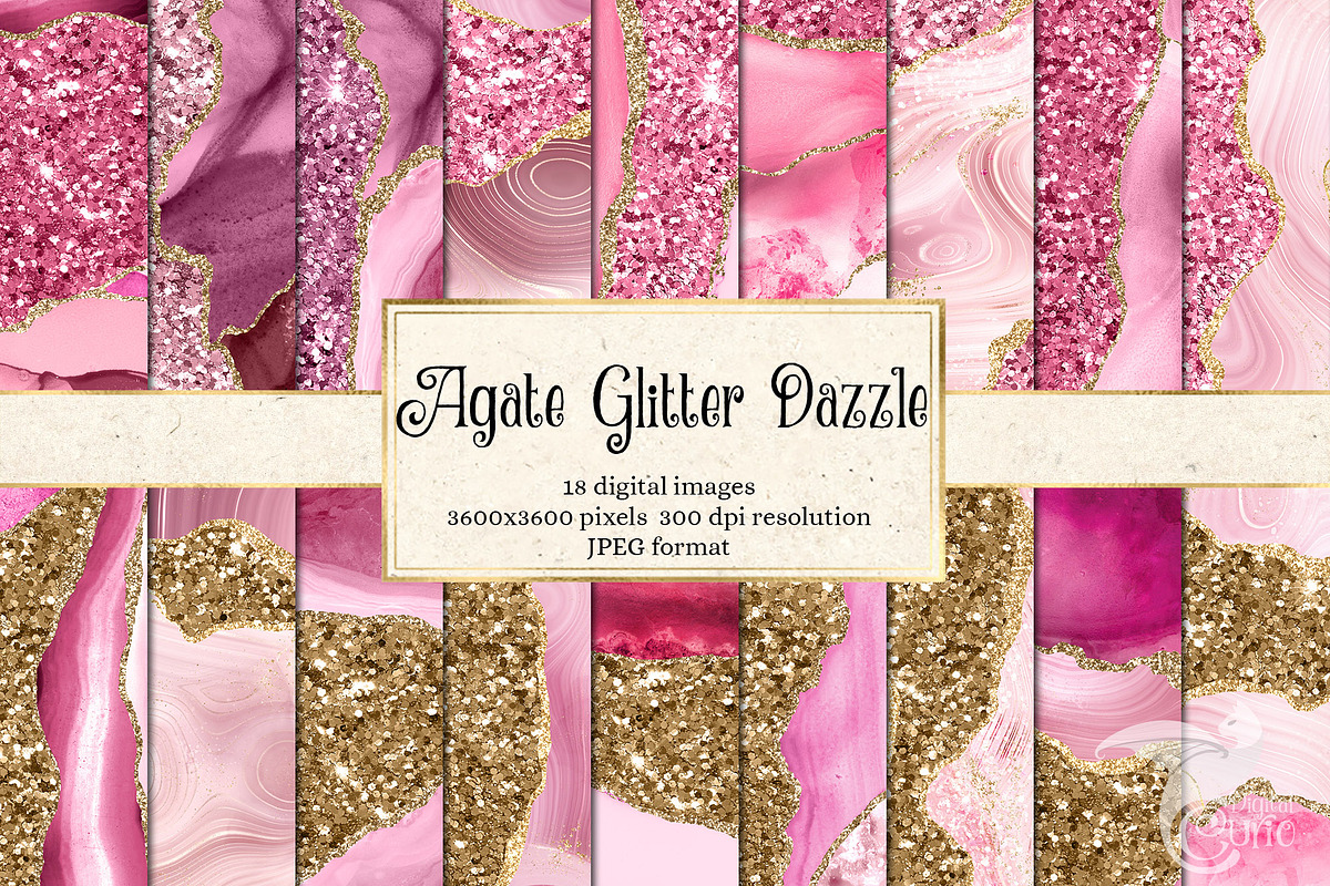 Agate Glitter Dazzle Digital Paper, a Texture Graphic by Digital Curio (Photo 1 of 4)