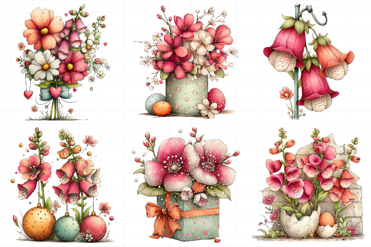 Whimsical Easter Foxglove Clipart, an Illustration by Daily.Designs (Photo 5 of 8)
