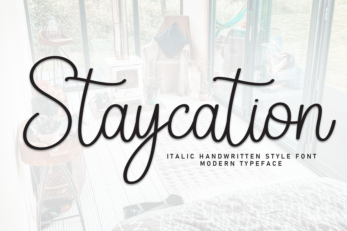 Staycation | Script Font, a Script Font by Scratchones (Photo 1 of 8)