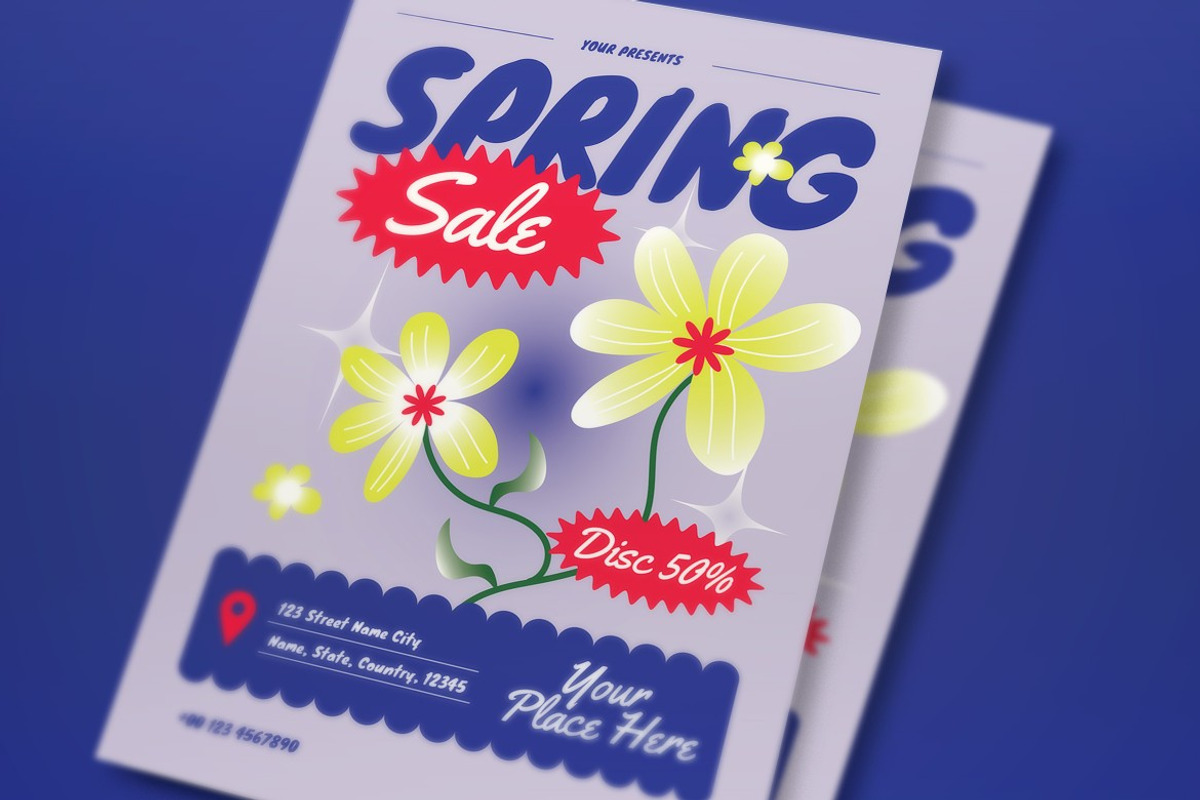 Purple Bold Spring Sale Flyer Set, a Flyer Template by graphicook (Photo 2 of 3)