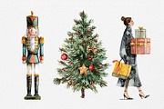 Christmas Watercolor Clipart Bundle, a Seasonal Illustration by Wild Honey Design Co. (Thumbnail 3 of 6)