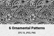 6 ornamental patterns, a Pattern Graphic by Pippi Draws (Thumbnail 1 of 2)