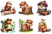 Cute Beaver Woodland Animals Clipart, an Illustration by DreamArtGraphic (Thumbnail 6 of 6)