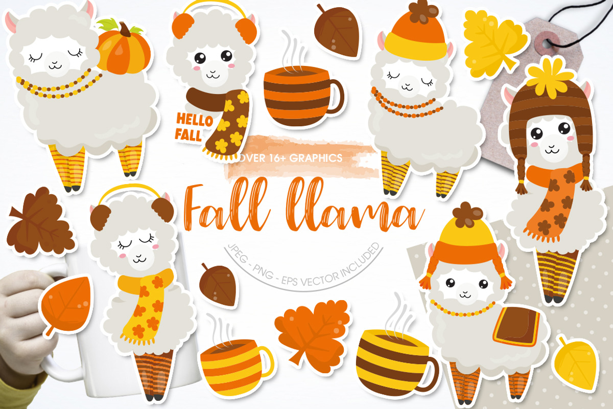 Fall Llama, an Illustration by PrettyBundles (Photo 1 of 5)