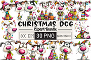 Christmas Dog Clipart, an Illustration by Black Bird Studio (Thumbnail 1 of 6)