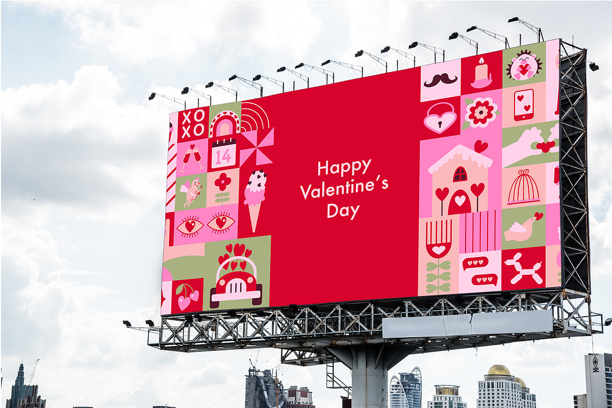 Happy Valentine's Abstract set, an Object Illustration by ArtPavo (Photo 3 of 9)