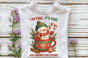 Funny Cute Snowman Christmas PNG, an Illustration by CraftArtStudio (Thumbnail 2 of 4)