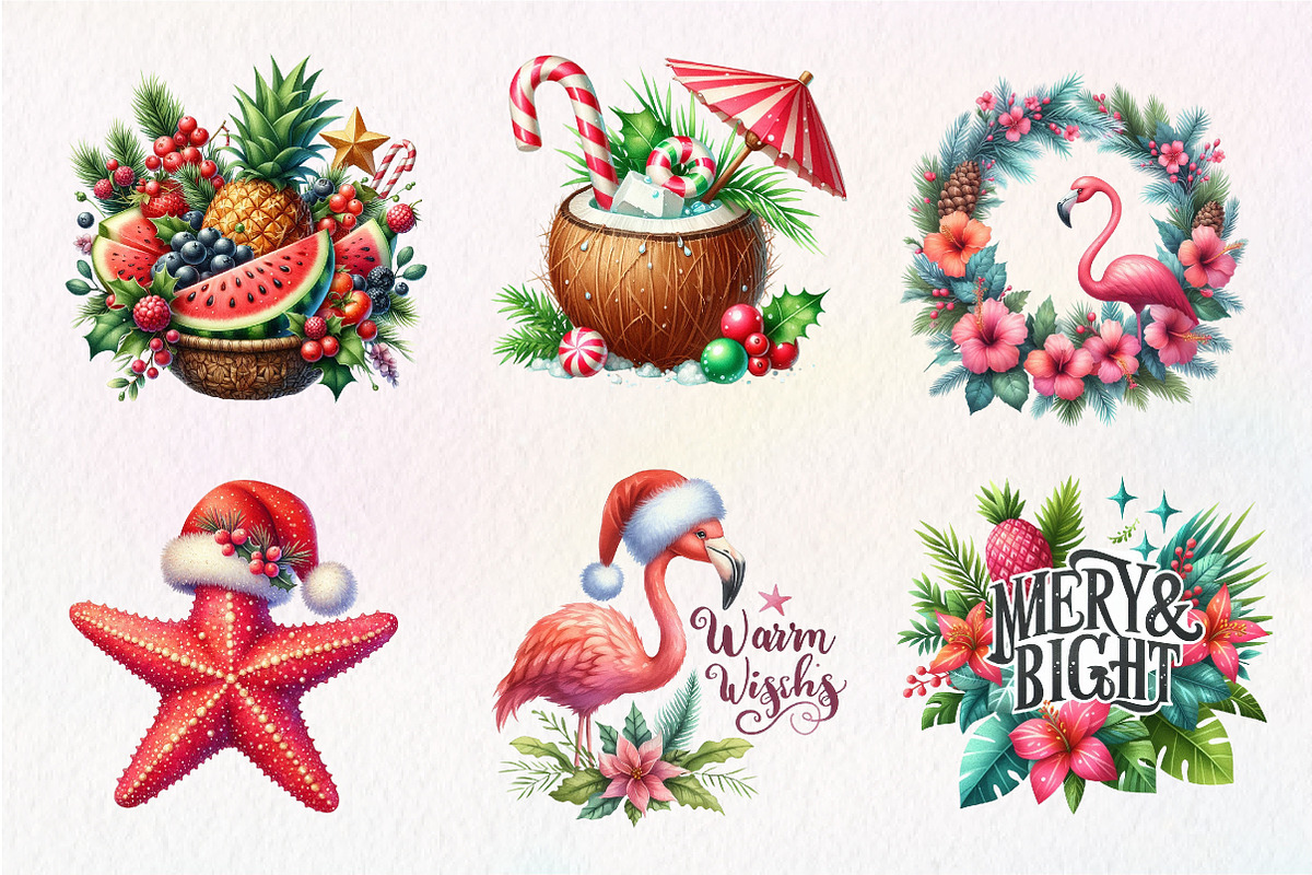 Summer Christmas PNG Watercolor, an Illustration by CreationArt (Photo 7 of 9)