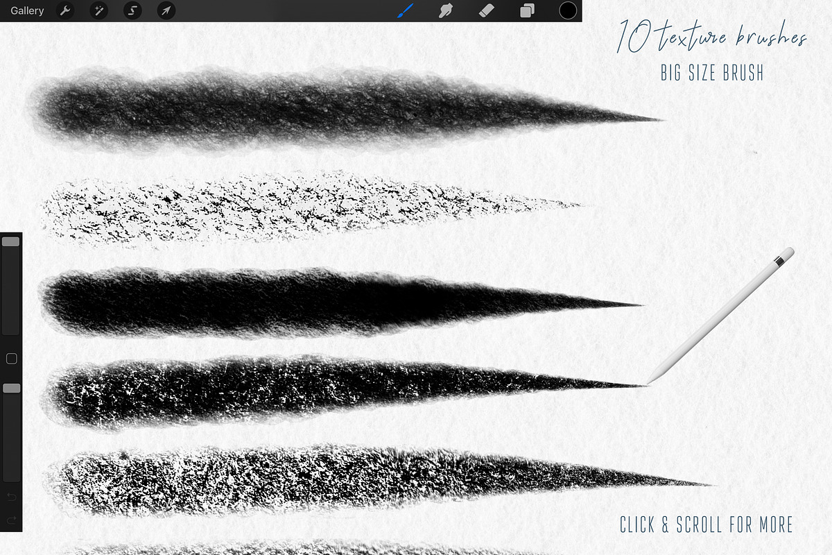 Texture Brush Kit for Procreate, a Brush Add-On by Polli Deeva (Photo 3 of 5)