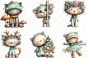 Whimsical Christmas Cats Clipart, an Animal Illustration by Black Bird Studio (Thumbnail 5 of 6)