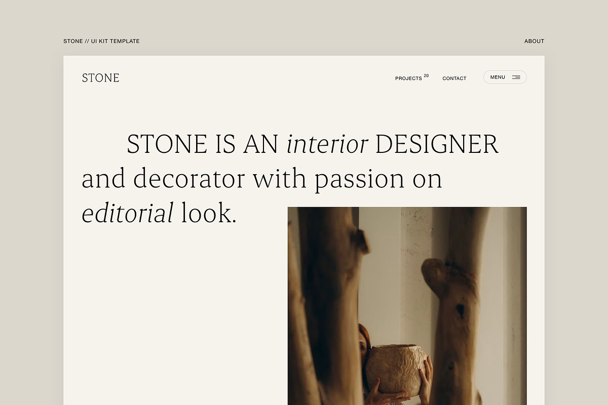 Stone | Portfolio UI KIT Template, a Landing Page Template by Skolastika Phoebe (Photo 3 of 7)