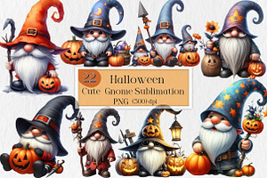 Halloween Cute  Gnome Clipart, an Illustration by Creative Art
