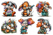 Watercolor Spring Bunny Clipart PNG, an Illustration by Daily.Designs (Thumbnail 6 of 8)