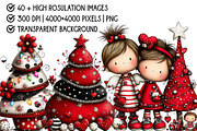 Christmas Tree Clipart Bundle, an Illustration by Pixels.Craft (Thumbnail 4 of 6)