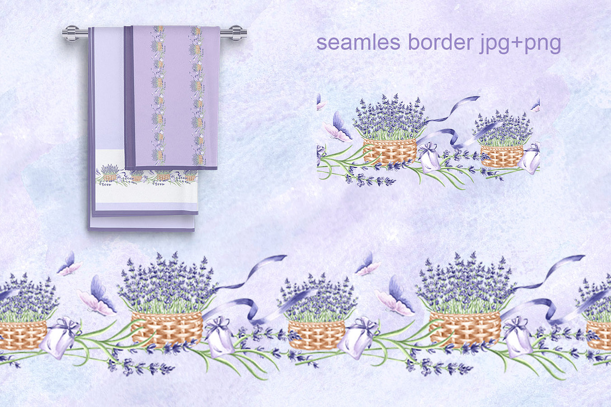 Lavender Provence watercolor clipart, a Decorative Illustration by susie-p-art (Photo 10 of 15)