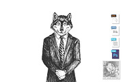 Wolf from wall street portrait, an Animal Illustration by CatMadePattern (Thumbnail 1 of 2)