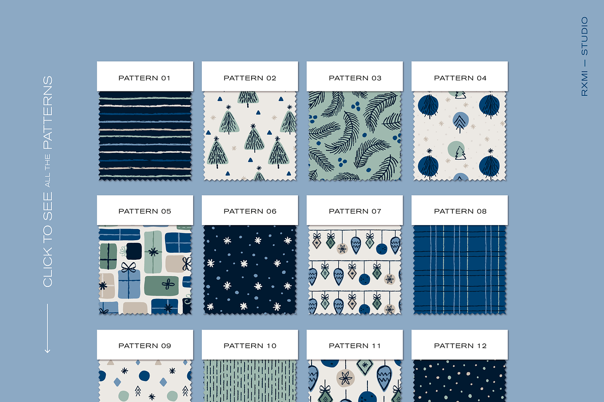 Snowy Christmas Patterns and Clipart, a Pattern Graphic by Rxmi Studio (Photo 8 of 9)