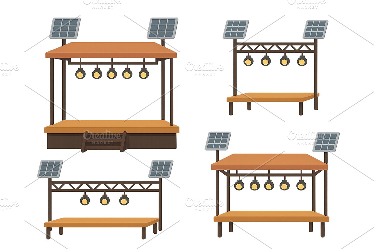 Design of solar-powered stage setups, an Object Illustration by ZinetroN
