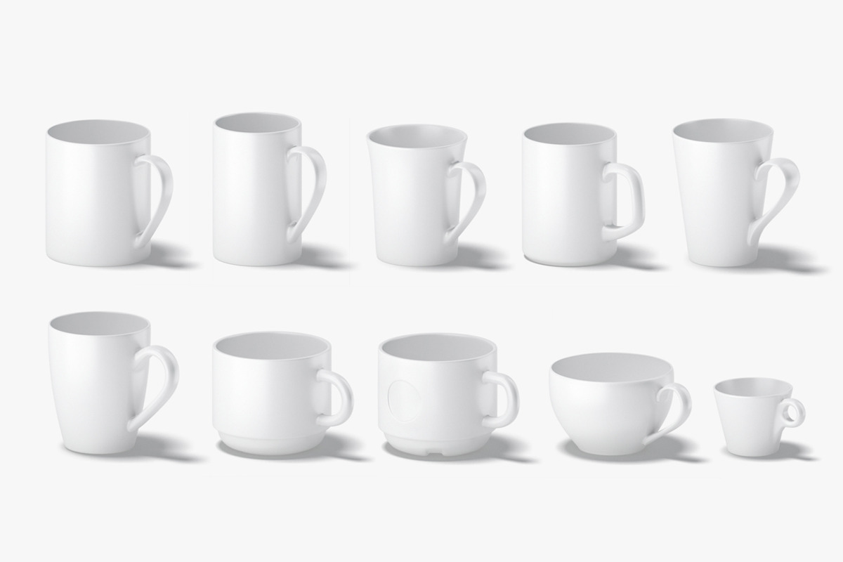 10 White Ceramic Cups 3D Model, an Object 3D Model by rebrandy (Photo 2 of 9)